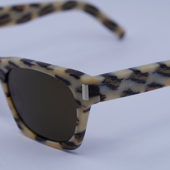 Saint Laurent SL402 004 Sunglasses Havana Square Frame, Brown Lenses - Picture 8 of 12